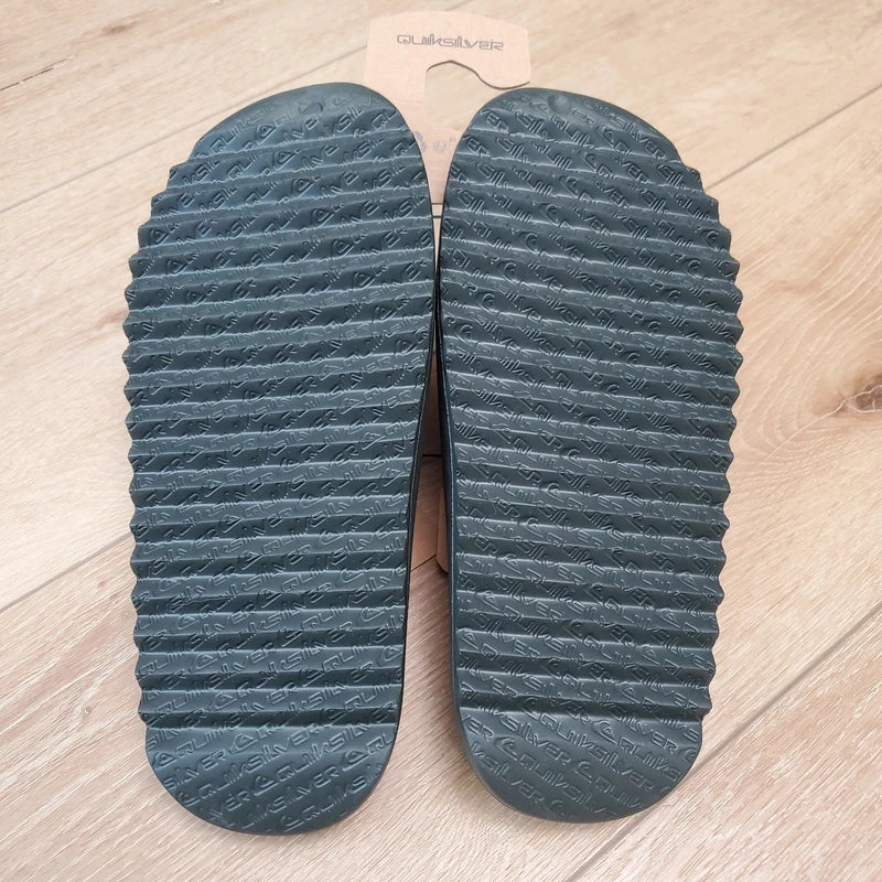 New Quiksilver Cloudbreak Black Slides Slippers Sandals Mens Size 9