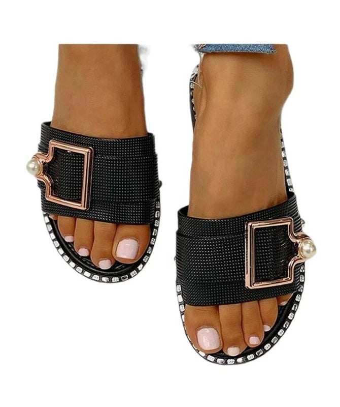 Women Slip On Sliders Slippers Summer Beach Flat Flip Flops Sandals size 8  (1)