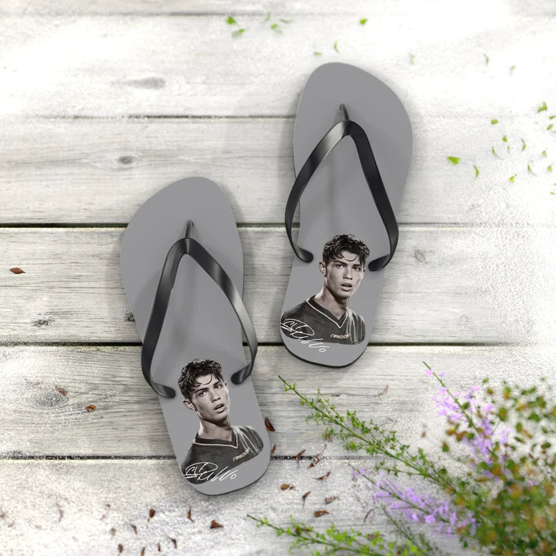 Sporty Flip Flops Featuring Iconic Athlete | Cool Casual Summer Slippers, Beach