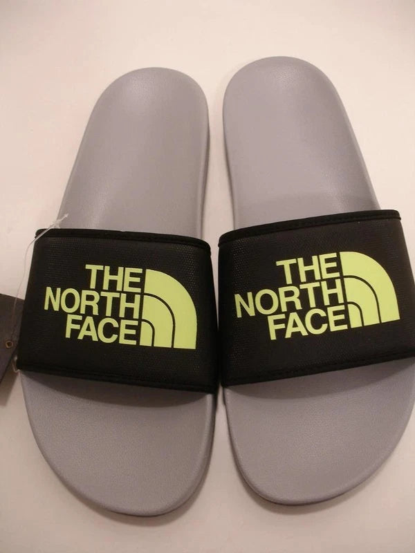 The North Face Men's sz 12 M Base Camp Slide II Black Lime Green Slipper Slip-On
