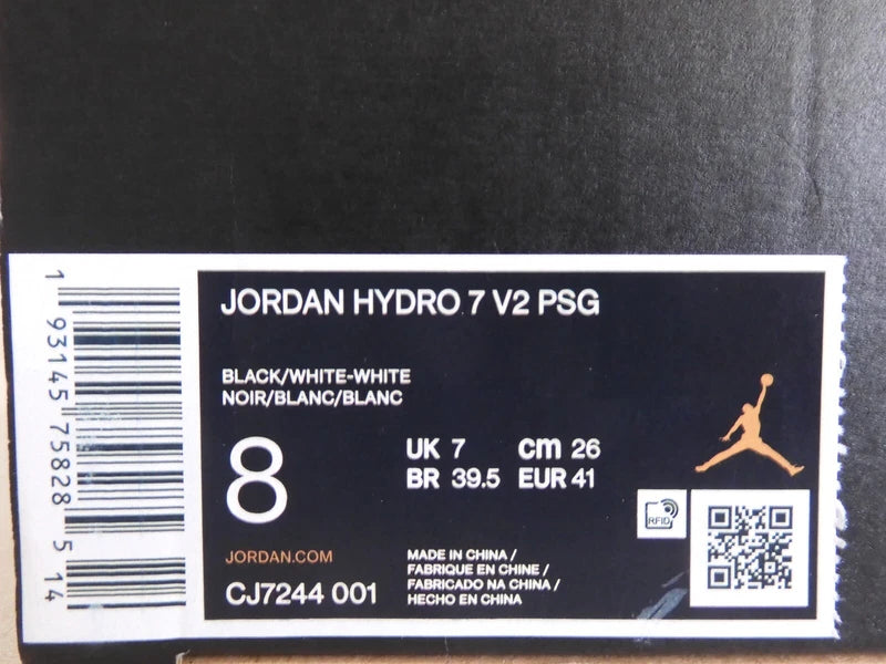 NIKE AIR JORDAN HYDRO 7 V2 PSG "PARIS SAINT GERMAIN "SANDALS" SZ 8 [CJ7244-001]