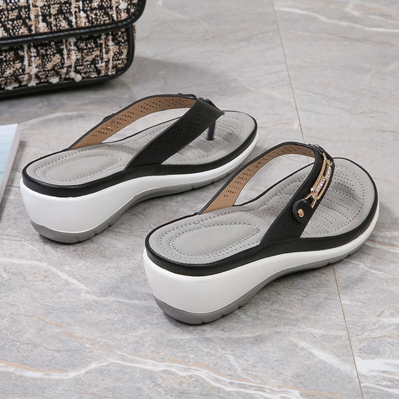 Summer Womens Flip Flops Thong Sandals Arch Support Cushion Slippers Soft Shoes