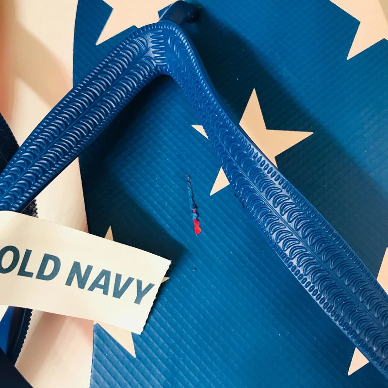 OLD NAVY Flip Flop Slippers Red Blue Stars Beach Palm Tree Size 12/13 YOU PICK 1