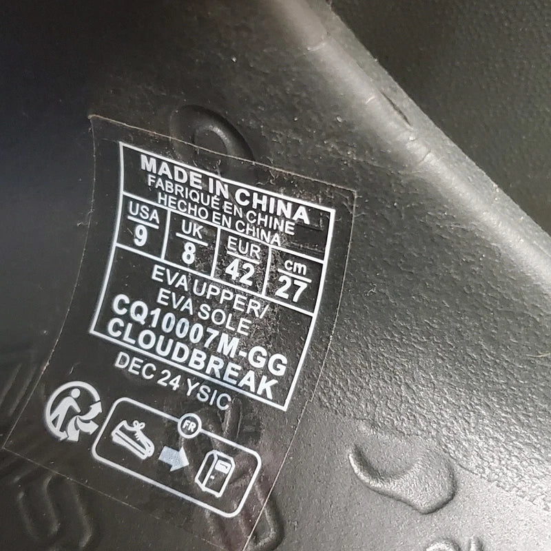 New Quiksilver Cloudbreak Black Slides Slippers Sandals Mens Size 9