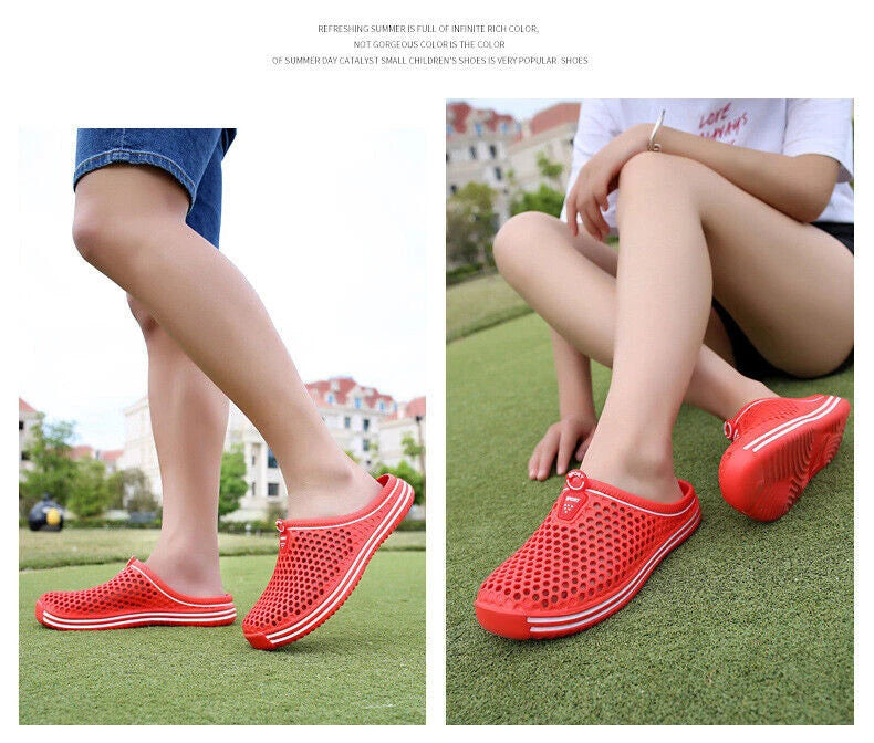 Womens Mens Summer Slippers Hollow Beach Sandals  Holiday Garden Flip Flop Shoes