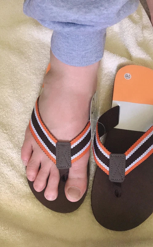 Flip Flop Stripe Sandals Men’s Summer Thong Beach Pool Slides Outdoor Indoor