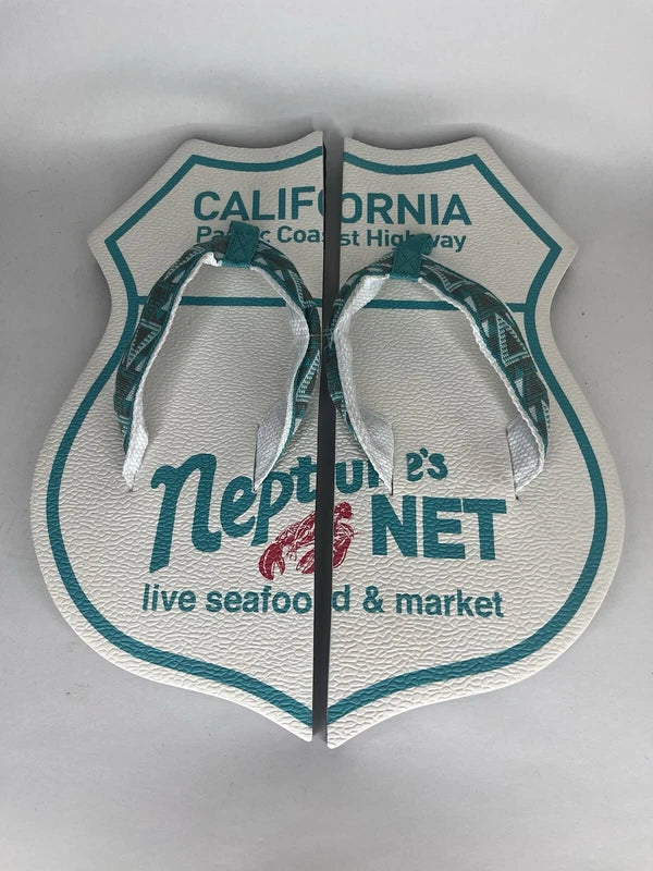 Malibu Neptune’s Net Souvenir Beach Flip Flop Slippers Men Size 12