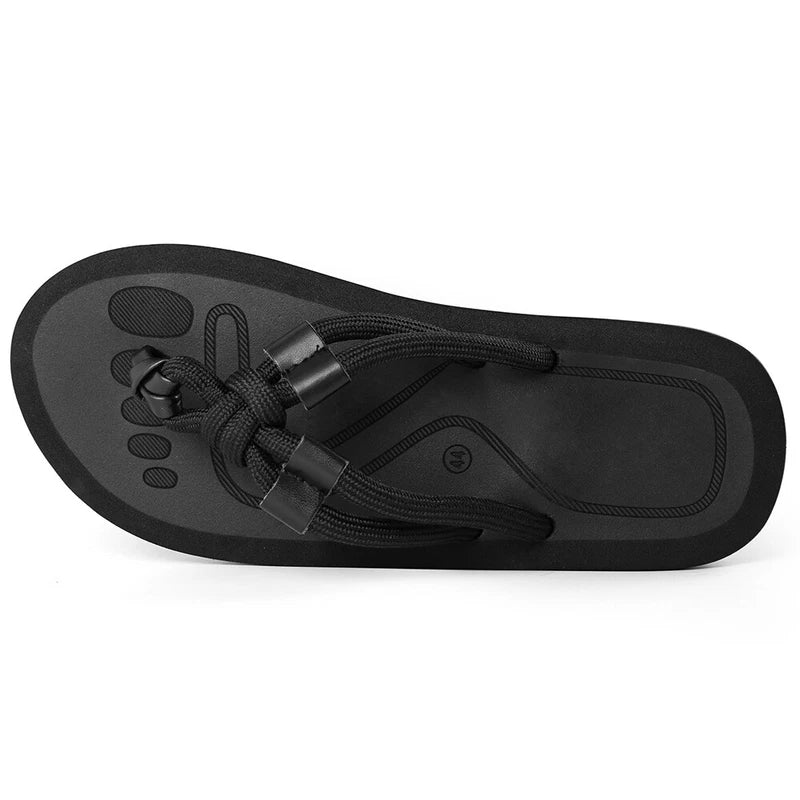 Anti-Slip Men's Thong Flip Flops Summer Beach Knotted Strap Sandals Size 9-10