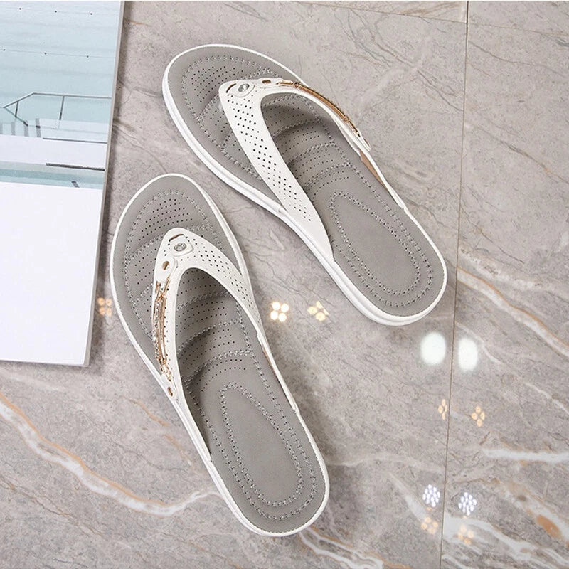 Summer Womens Flip Flops Thong Sandals Arch Support Cushion Slippers Soft Shoes