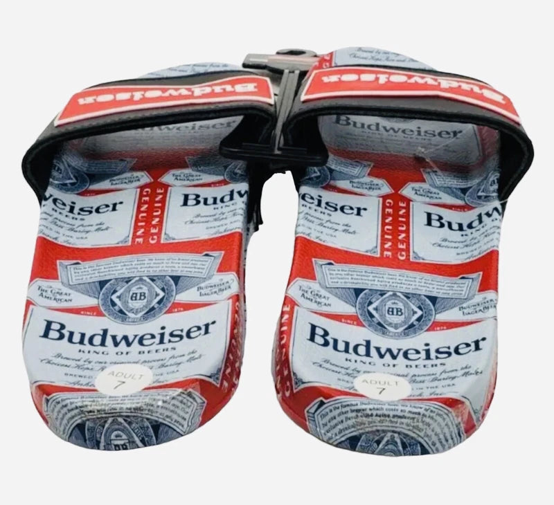 Budweiser Sandals Beach Slides Slip On Size 7