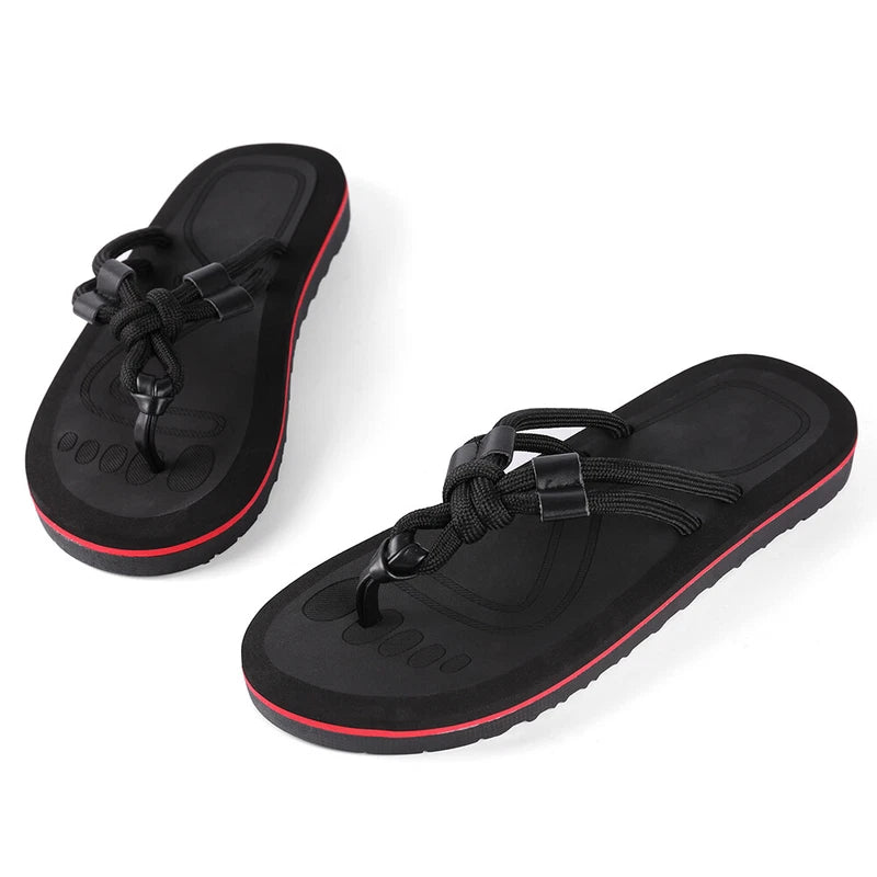 Anti-Slip Men's Thong Flip Flops Summer Beach Knotted Strap Sandals Size 9-10