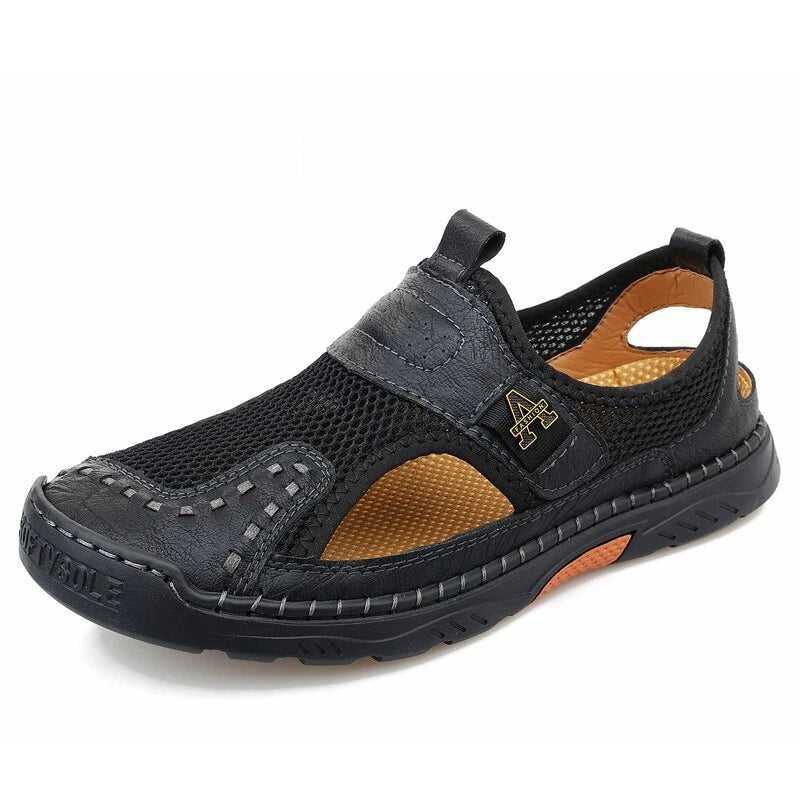 Summer Men Leather Sandals Outdoor Fashion Walking Beach Rome Slipper
