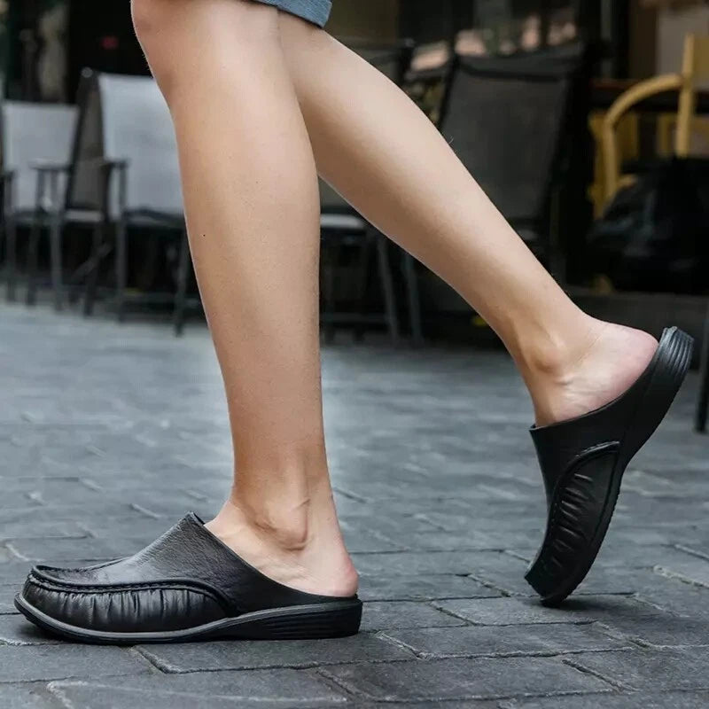 Men Summer Beach Round toe Low top Casual Slippers Slip on Loafers Mule Shoes Sz