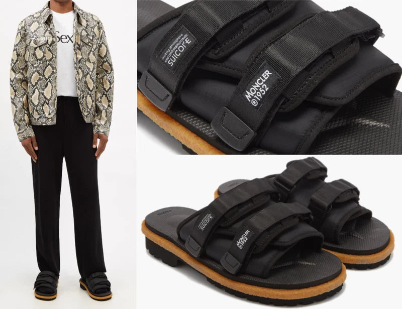 Moncler X Suicoke Moto Mountain Ripstop Vibram Sole Slides Shoes Sandals 43