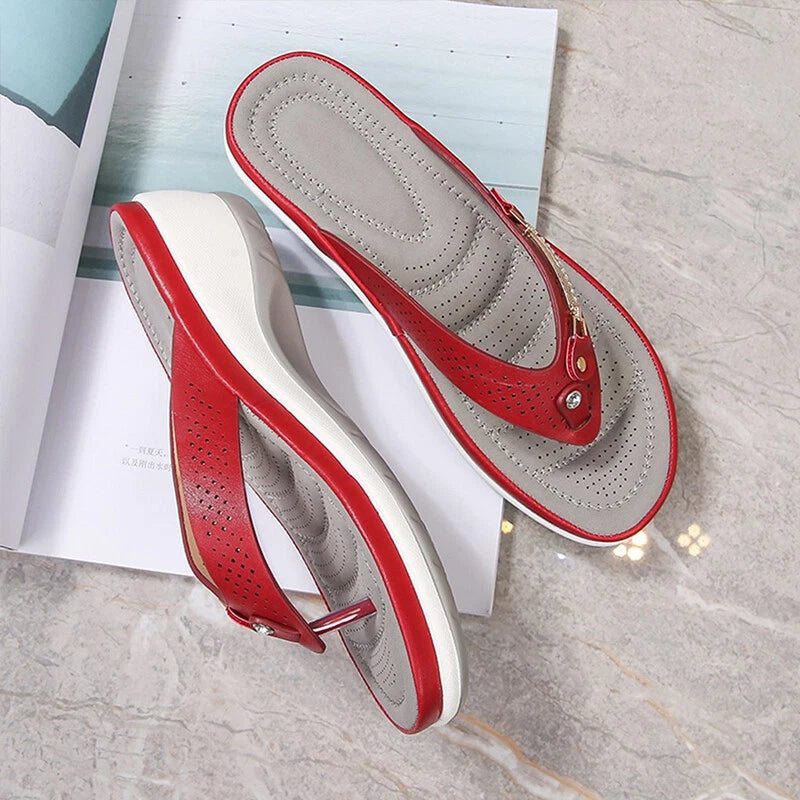 Summer Womens Flip Flops Thong Sandals Arch Support Cushion Slippers Soft Shoes