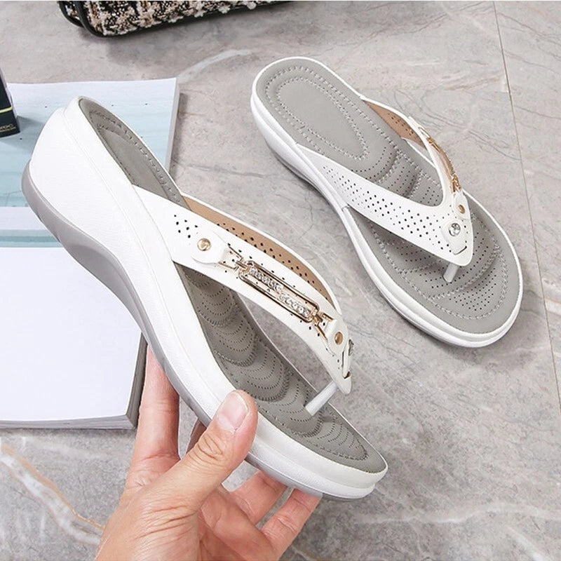 Summer Womens Flip Flops Thong Sandals Arch Support Cushion Slippers Soft Shoes