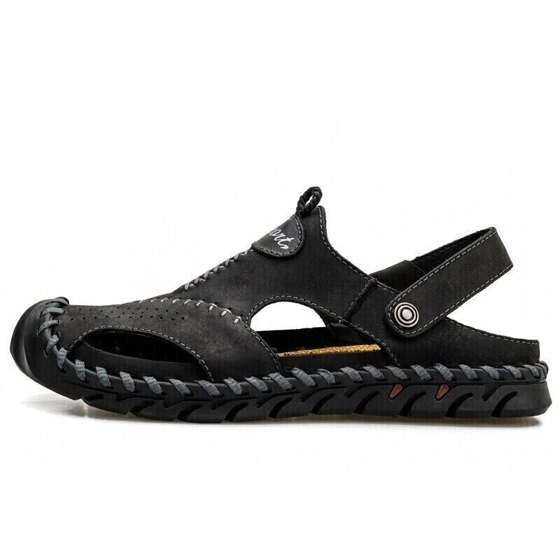 Men’s Genuine Leather Sandals Hiking Beach Slippers Outdoor Sport Casual Shoes