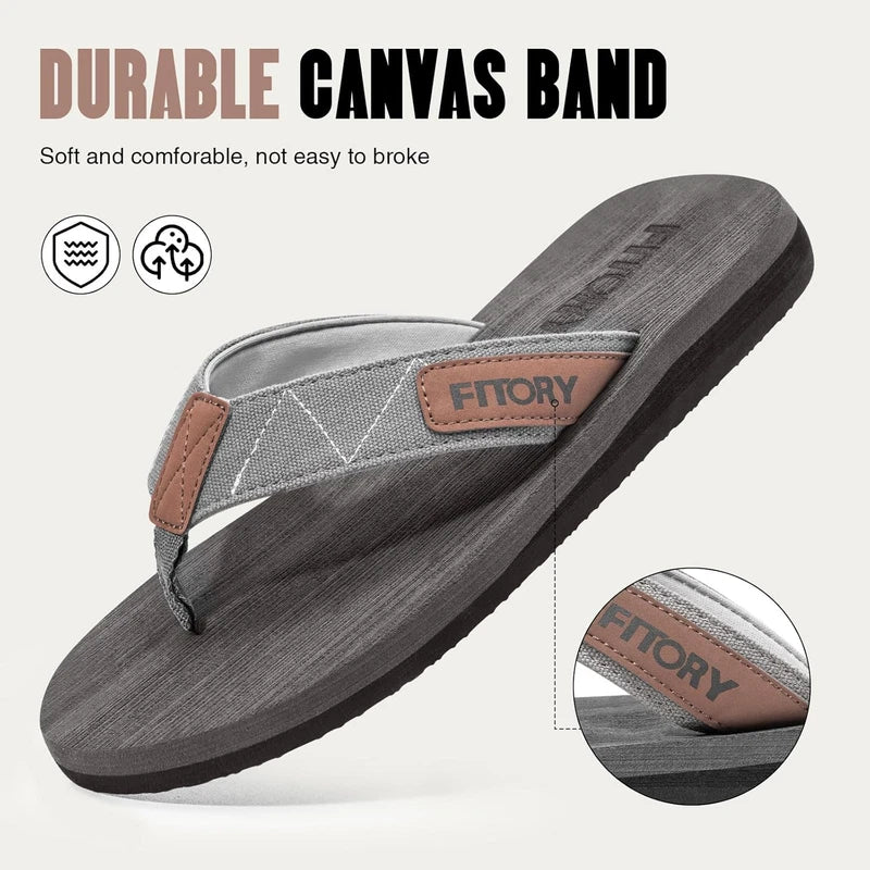 FITORY Men'S Flip-Flops, Thongs Sandals Comfort Slippers for Beach