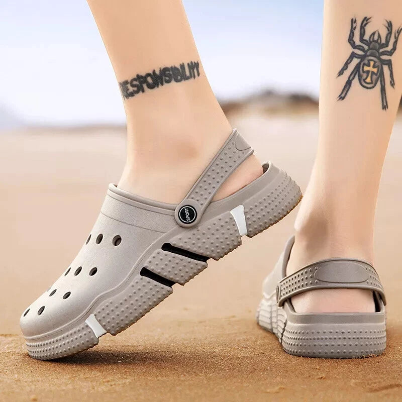 Mens Slip on Garden Mules Clogs Shoes Sports Sandals Beach Swim Slippers Shoes