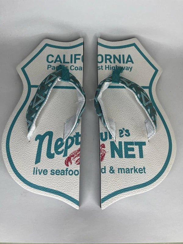 Malibu Neptune’s Net Souvenir Beach Flip Flop Slippers Men Size 12