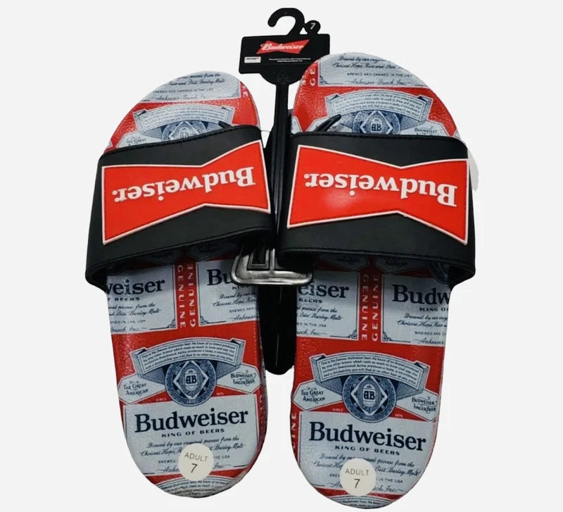 Budweiser Sandals Beach Slides Slip On Size 7