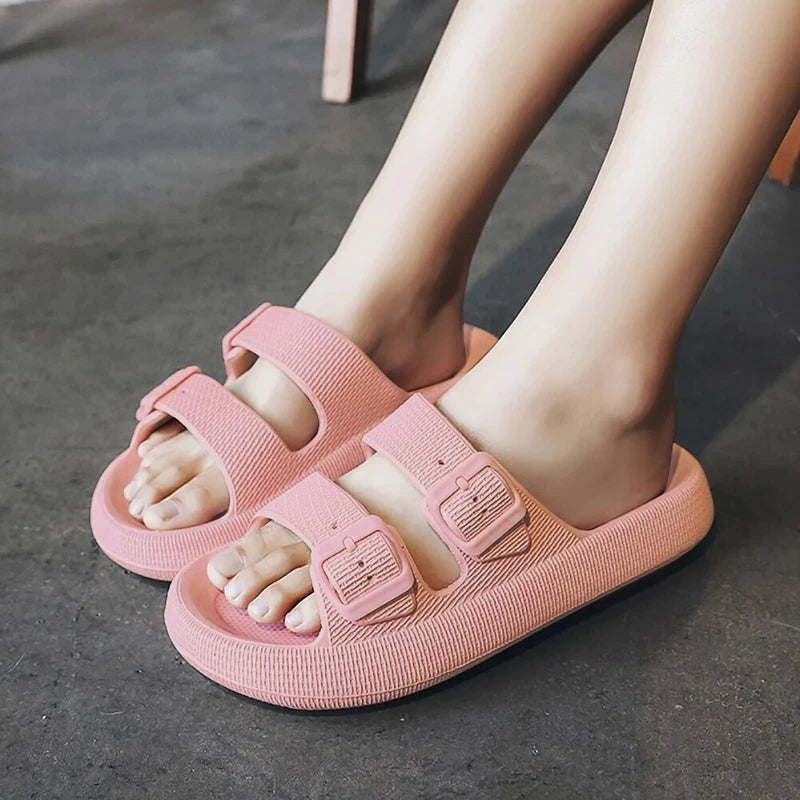 Women Men Cloud Slide Sandals Water Slippers Thicken Sole Bathroom Shoes US Size
