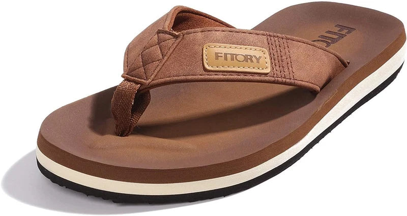 FITORY Men'S Flip-Flops, Thongs Sandals Comfort Slippers for Beach Size 6-15