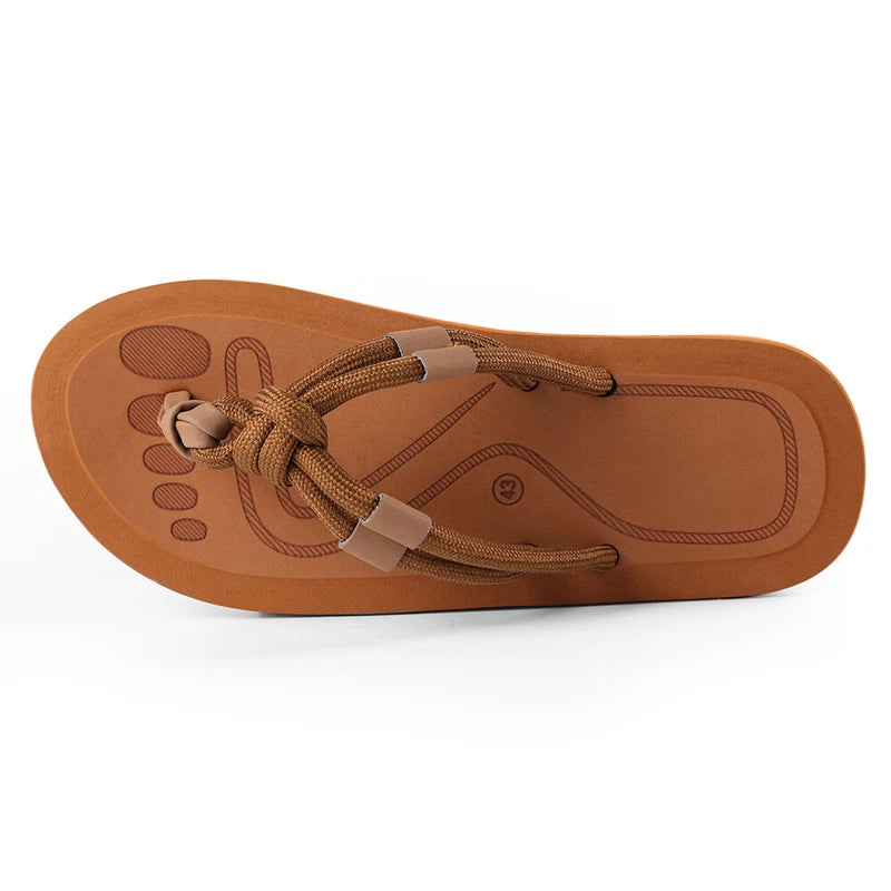Anti-Slip Men's Thong Flip Flops Summer Beach Knotted Strap Sandals Size 9-10