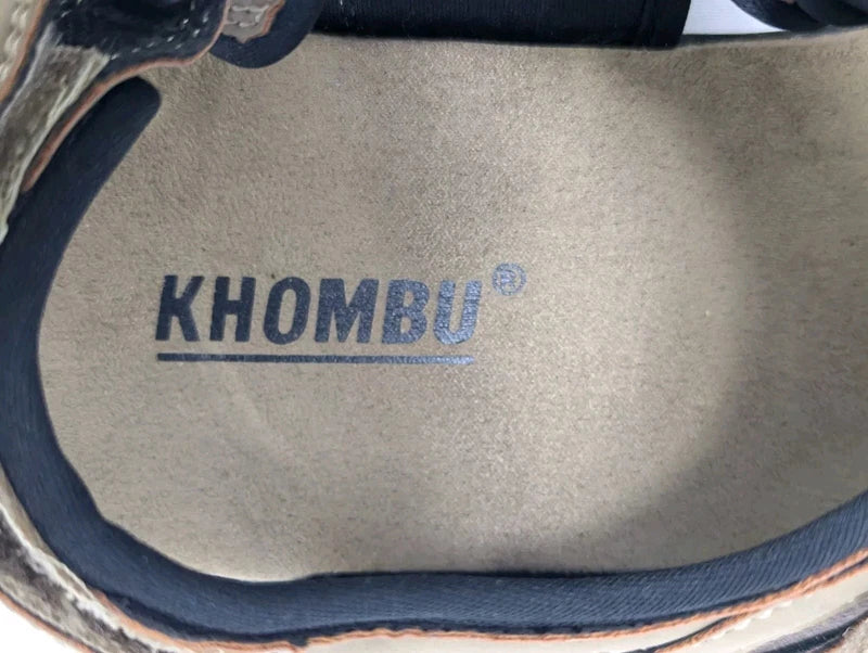 Khombu Men's 12 M Comfort Adjustable Hook & Loop Strap Sandal Tan Noah Beach