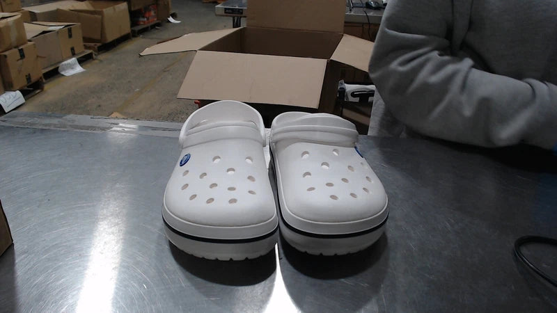 UsedLikeNew_Crocs Men's and Women's Crocband Clog, White, 12 Women/10