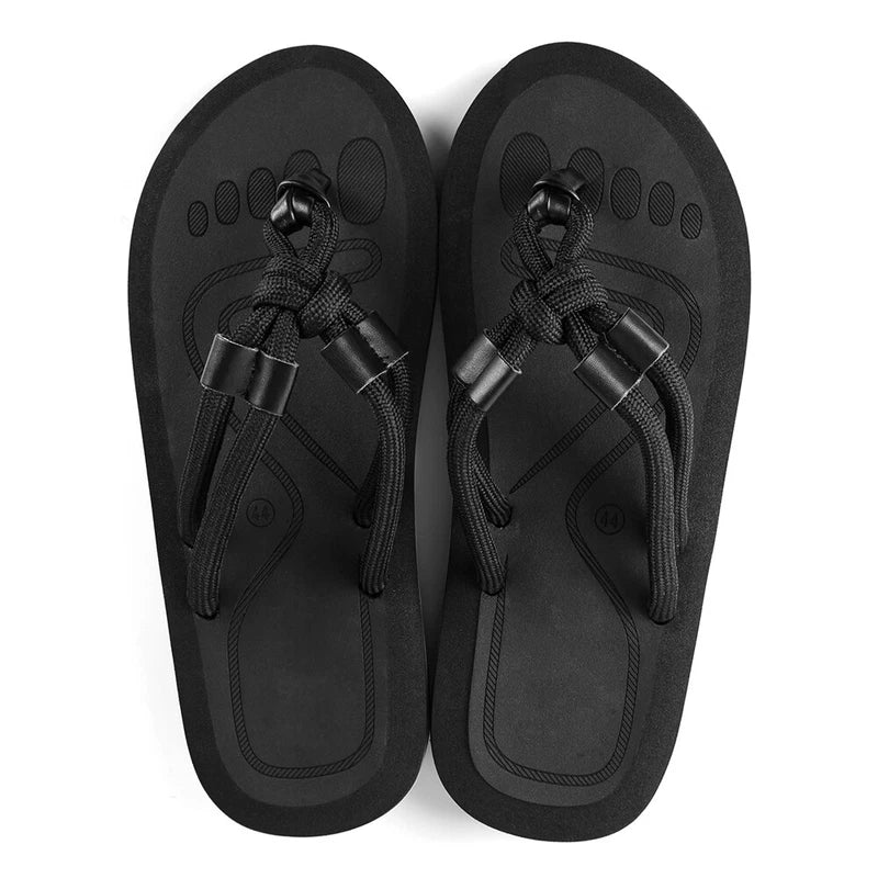 Anti-Slip Men's Thong Flip Flops Summer Beach Knotted Strap Sandals Size 9-10