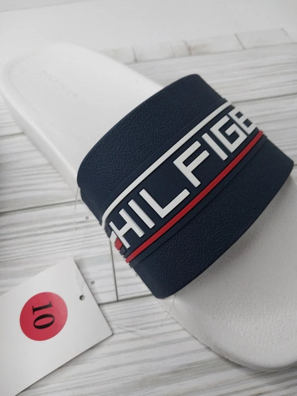 Tommy Hilfiger ☆ Classic Logo Slipper Slide Sandals Mens 10~ Red•White•Blue 🇺🇸