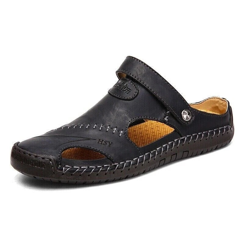 Mens Summer Sandals Casual Leather Shoes Outdoor Beach Breathable Casual Shoes