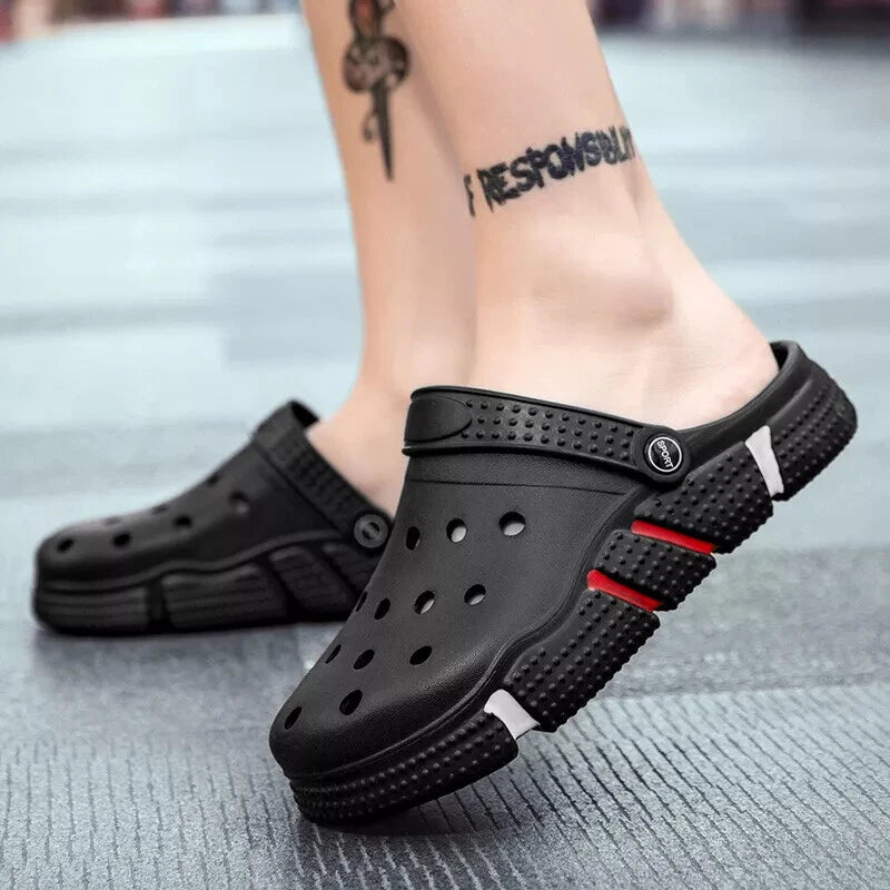 Mens Slip on Garden Mules Clogs Shoes Sports Sandals Beach Swim Slippers Shoes