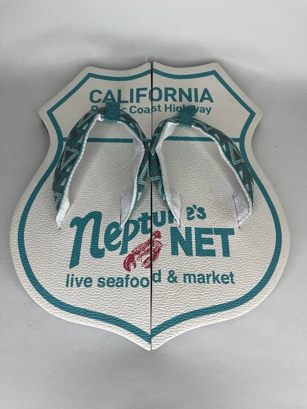 Malibu Neptune’s Net Souvenir Beach Flip Flop Slippers Men Size 12