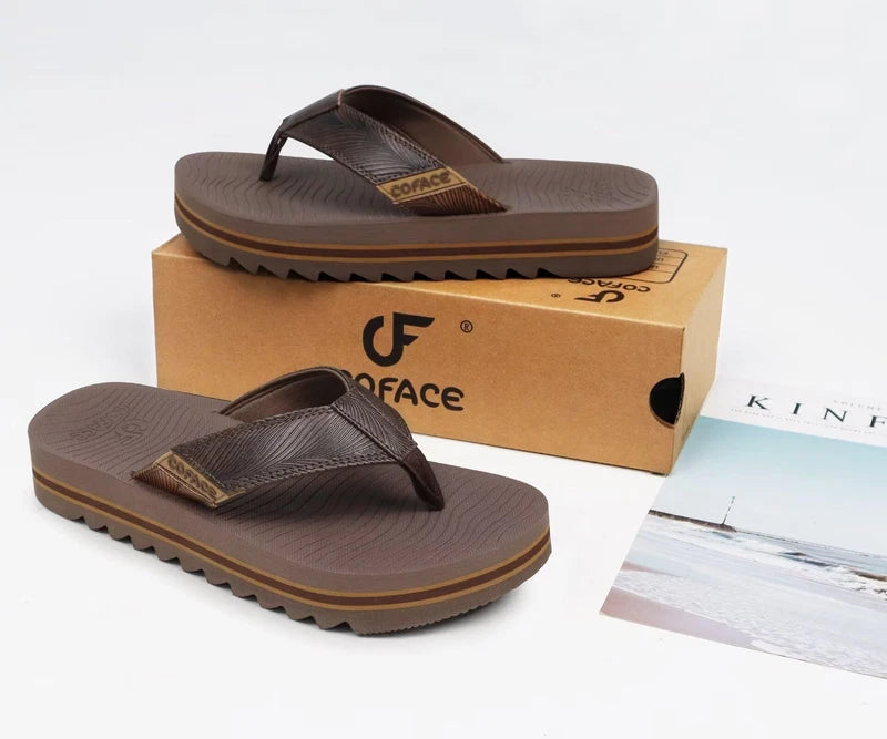 Mens Arch Support Flip Flops Memory Foam Comfortable Cushioned Recovery Walki...