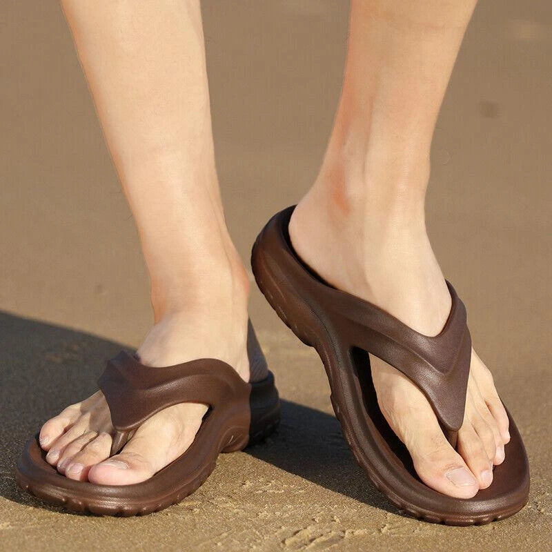 Men's Shoes Summer Slippers Toe Separators Flat Mules Soft Sandals Beach Sandals