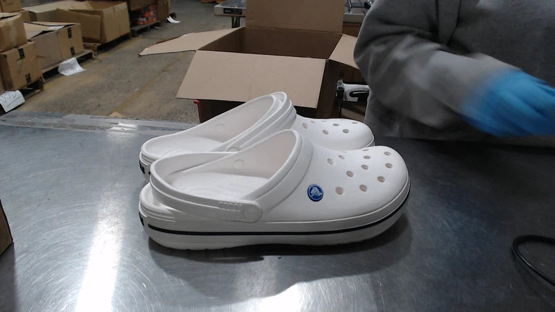 UsedLikeNew_Crocs Men's and Women's Crocband Clog, White, 12 Women/10