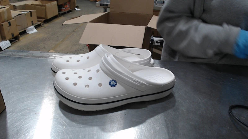 UsedLikeNew_Crocs Men's and Women's Crocband Clog, White, 12 Women/10