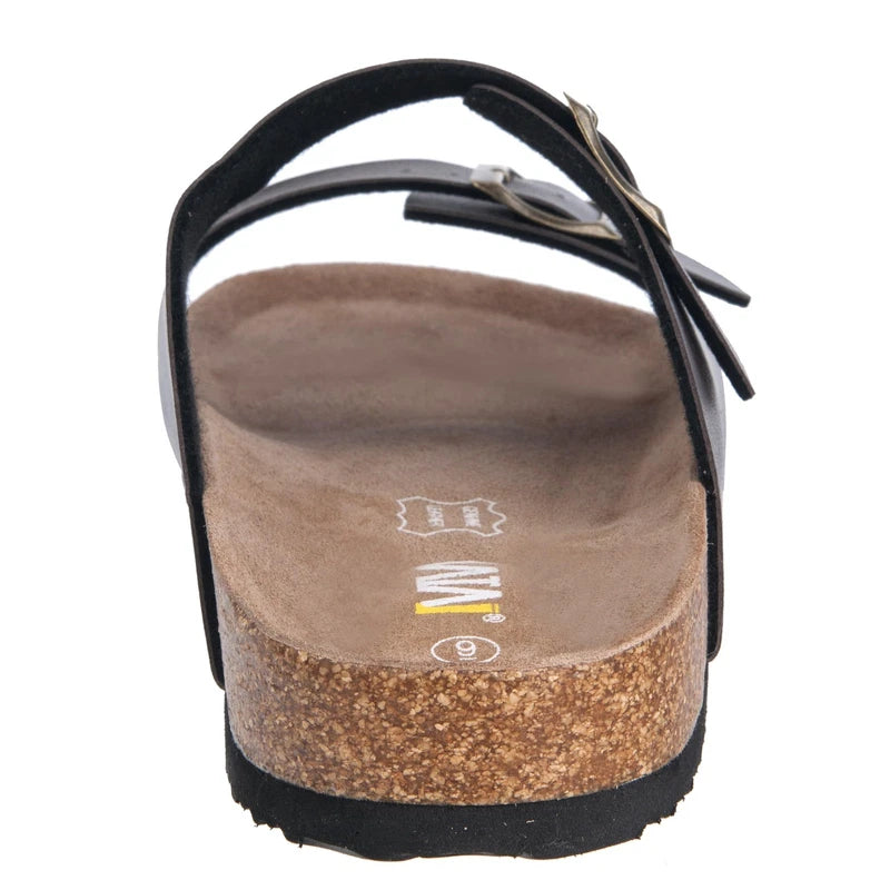 Men's Slip-On Beach Slippers, Adjustable Buckle, Casual Cork Footbed Sandals