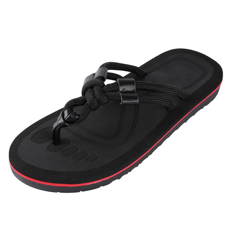 Anti-Slip Men's Thong Flip Flops Summer Beach Knotted Strap Sandals Size 9-10