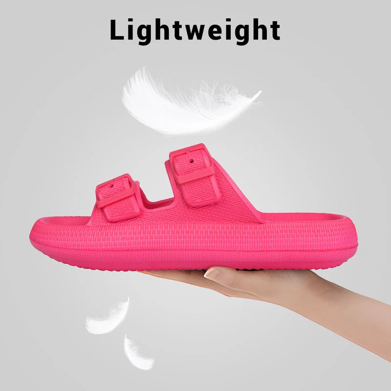 Women Men Cloud Slide Sandals Water Slippers Thicken Sole Bathroom Shoes US Size
