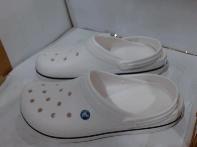 UsedVeryGood_Crocs Men's and Women's Crocband Clog, White, 14 Women/12