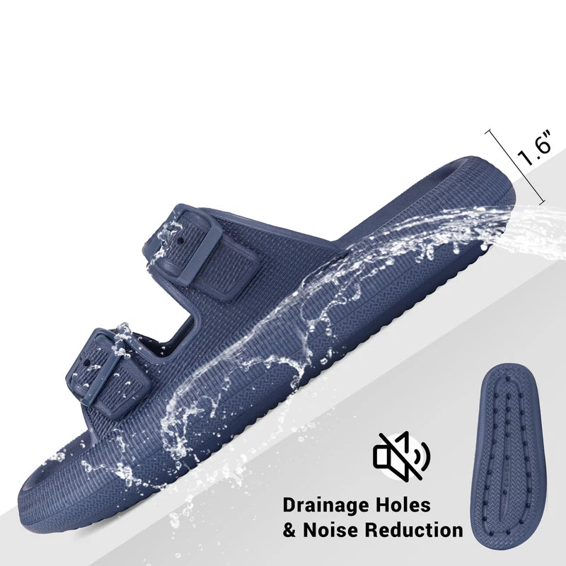 Women Men Cloud Slide Sandals Water Slippers Thicken Sole Bathroom Shoes US Size