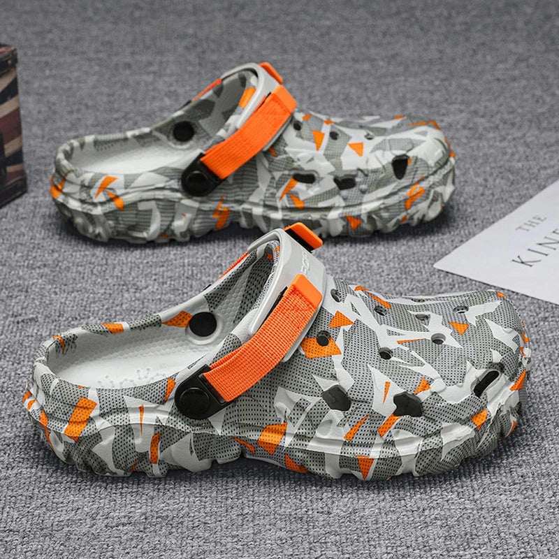 Men's Outdoor Garden Clogs, Beach Sandals, Adjustable Mules Slip-On Slippers