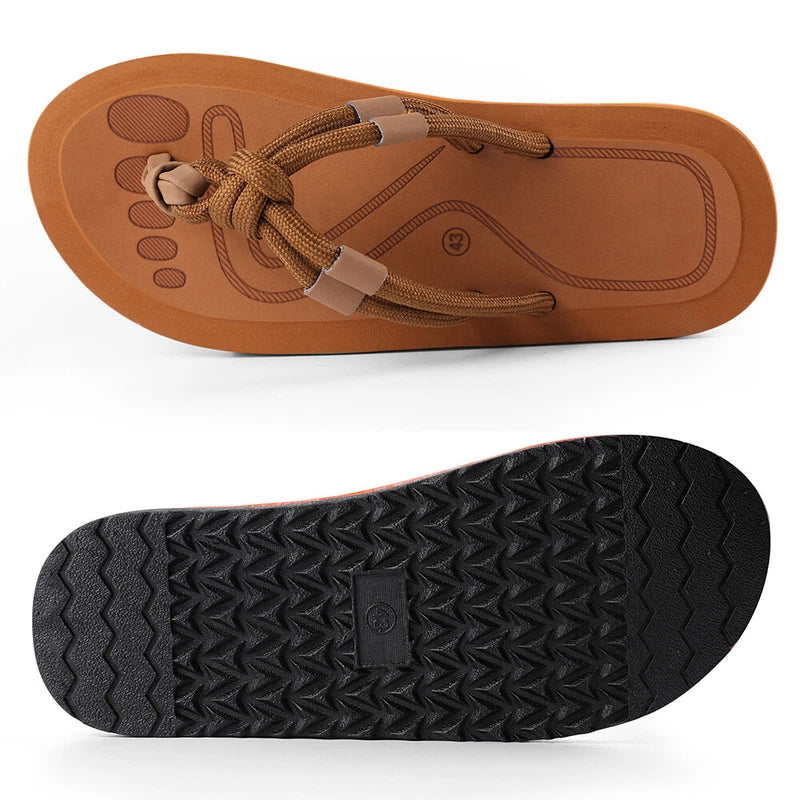 Men Cozy Knotted Strap Flip-Flops Slippers Summer Beach Thong Sandals Size 9-10