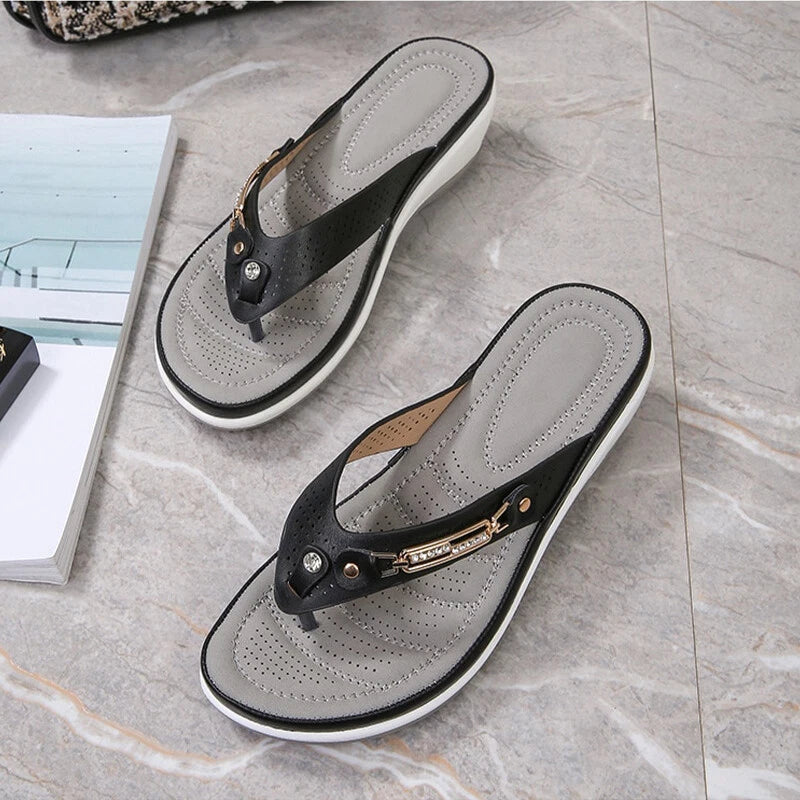 Summer Womens Flip Flops Thong Sandals Arch Support Cushion Slippers Soft Shoes