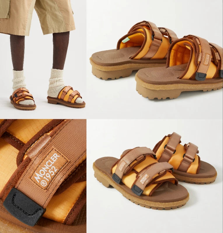 Moncler X Suicoke Moto Mountain Ripstop Vibram Sole Slides Shoes Sandals New 43