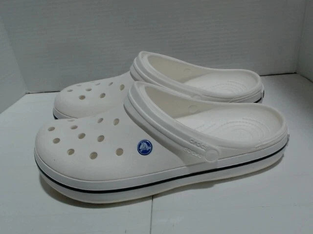 UsedVeryGood_Crocs Men's and Women's Crocband Clog, White, 14 Women/12